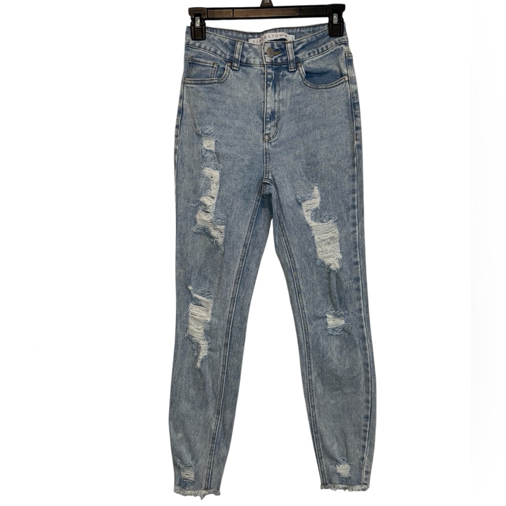 Tinseltown Light Blue Distressed Skinny Jeans